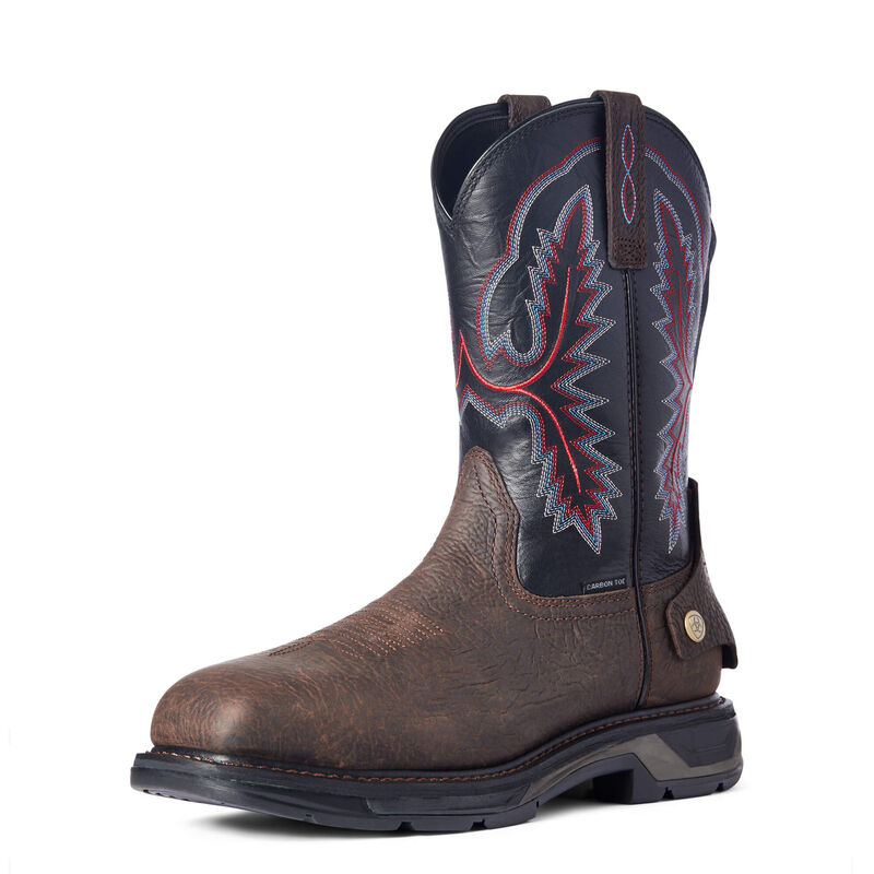 Ariat Workhog Xt Ez Zip Carbon Toe - Miesten TummanRuskea/Laivastonsininen Työsaappaat ( OUSVYG-914